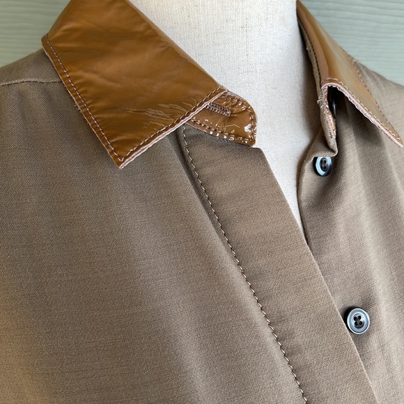 3.1 Phillip Lim Hi-Lo Wool Blend Sleeveless Dress with Leather Collar - Picture 12 of 15